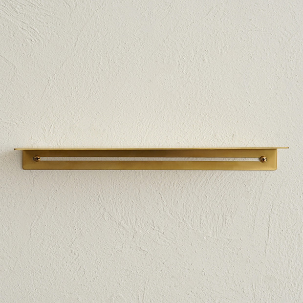 Brass Plate Shelf L ブラス ウォールシェルフ パーツ 壁付け棚 壁掛け棚、ディスプレイ棚 真ちゅう 真鍮 インテリア雑貨 AXCIS アクシス