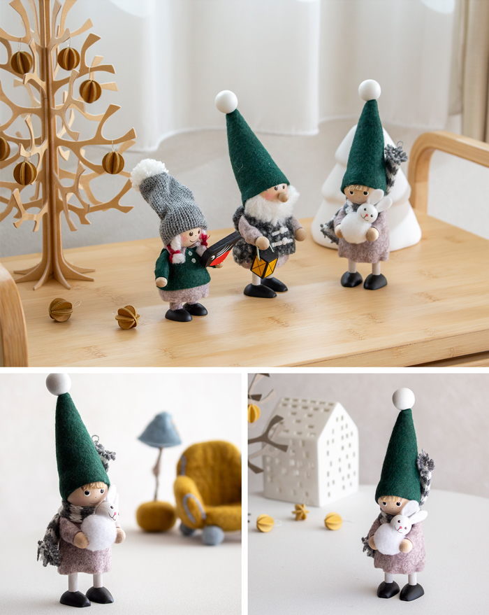 ノルディカニッセ 2025 新作 ウサギを抱えた男の子 Nordic Forest NORDIKA nisse クリスマス 雑貨 木製 人形 北欧 NRD120852