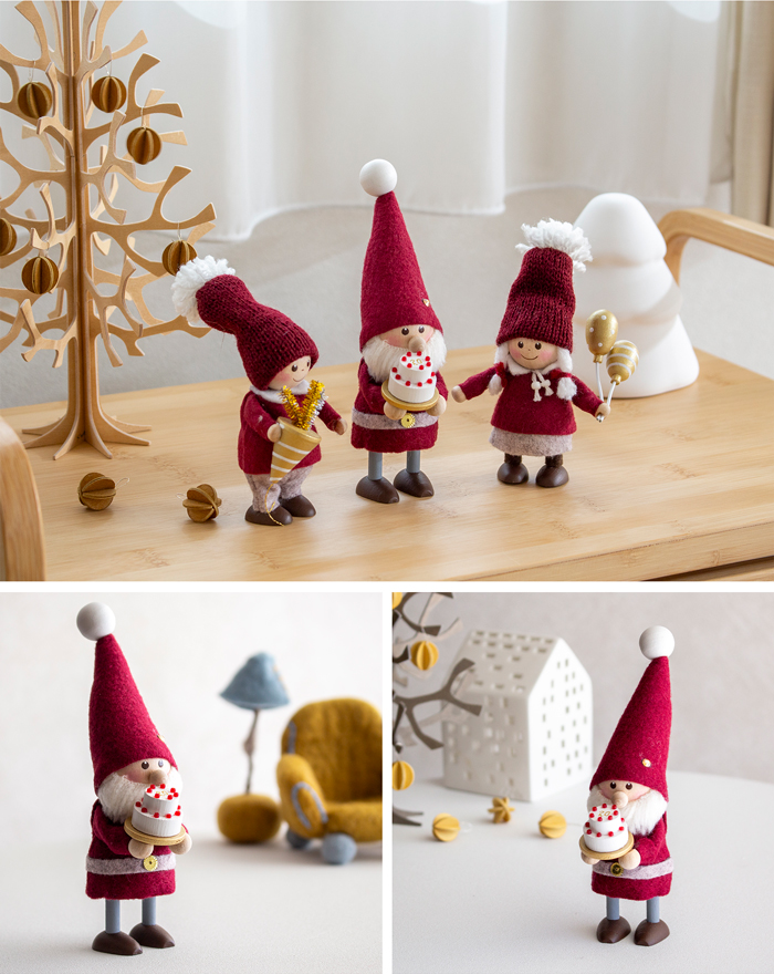 ノルディカニッセ 2025 新作 ケーキを持ったサンタ 20th Celebration 限定 NORDIKA nisse クリスマス 雑貨 木製 人形 北欧 NRD120855