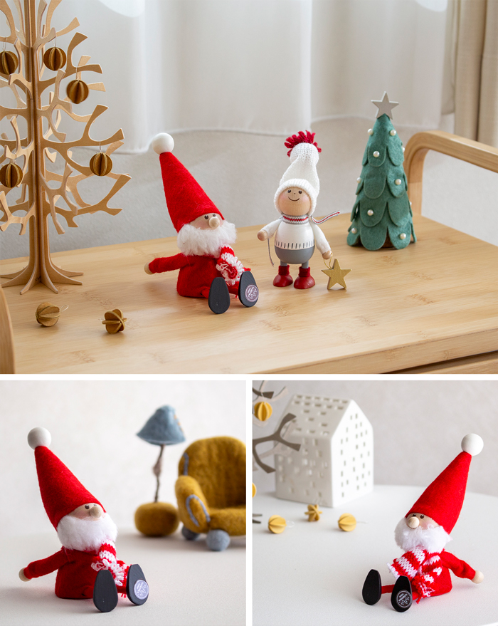 ノルディカニッセ 2025 新作 星を見上げるサンタ フェルトシリーズ 赤 NORDIKA nisse クリスマス 雑貨 木製 人形 北欧 NRD120860