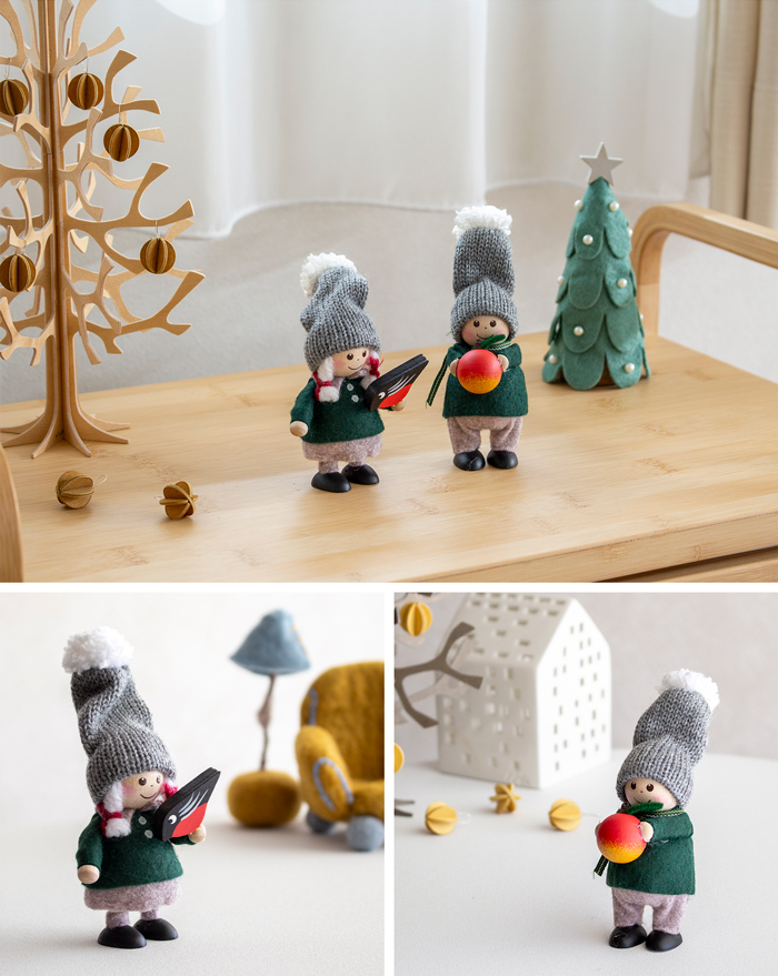 ノルディカニッセ 2点 セット 2025 新作 小鳥と話す女の子 ＋ リンゴを持った男の子 NORDIKA nisse