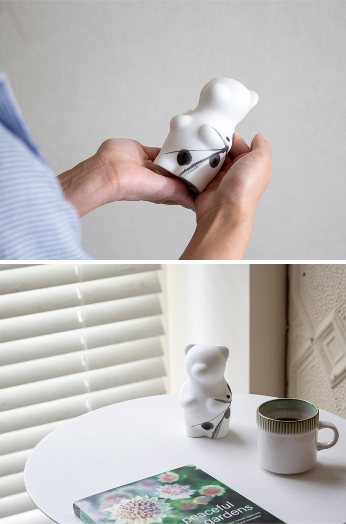 賞美堂本店 有田焼 くまフィギュア momoco bear 書 中塚翠涛 モモコベア 熊 クマ 置物 オブジェ インテリア 日本製