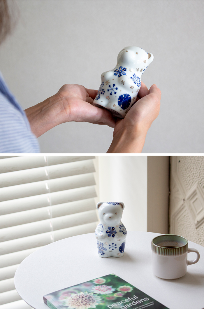 賞美堂本店 有田焼 くまフィギュア momoco bear GOSU 雪華 福珠窯 モモコベア 熊 クマ 置物 オブジェ インテリア 日本製