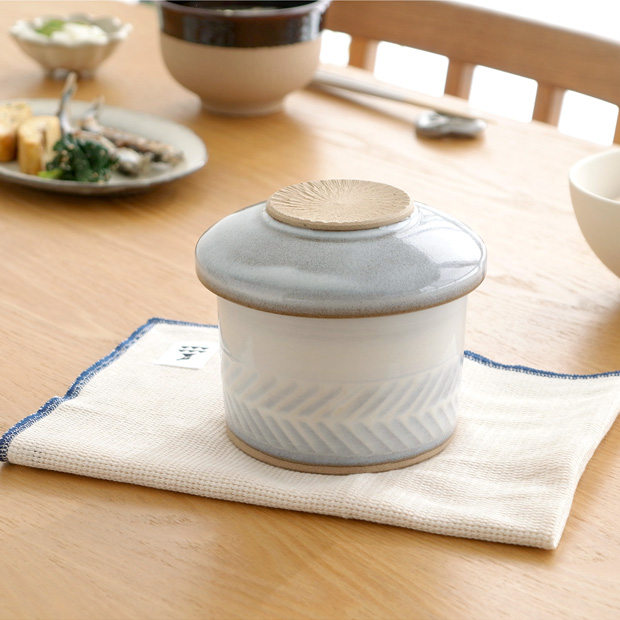 小石原焼 おひつ 小 圭秀窯 けいしゅうがま 1合 陶器 電子レンジ対応 手仕事 器 手作り 和食器 日本製