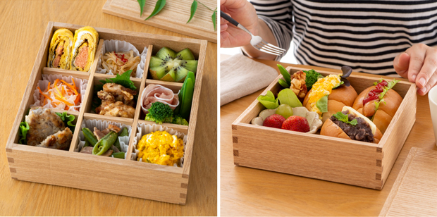 松屋漆器店 重箱 白木塗タモ6.0 三段 6寸 ナチュラル 白木 約18×18cm 木製 日本製 おしゃれ タモ お重 天然木