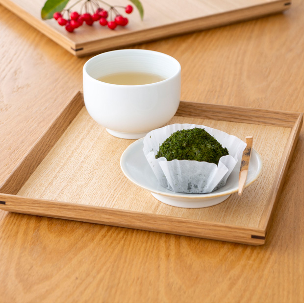 松屋漆器店 白木塗タモ 6.5角盆 正角 約19.7×19.7 ナチュラル お盆 木製トレー トレー 白木 木製 日本製 カフェ タモ 天然木 四角