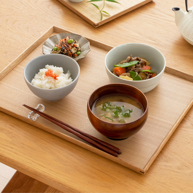 松屋漆器店 白木塗タモ 13.0長角盆 長角 約39.4×28.8 ナチュラル お盆 木製トレー トレー 白木 木製 日本製 カフェ タモ 天然木 長方形