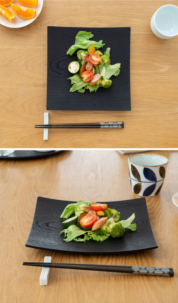 木製食器 皿 プレート 木製 食器 四角 スクエア 正方形 21.5cm 黒 日本製 Natural Plywood Dish Square M GOLD CRAFT ゴールドクラフト 栓の器