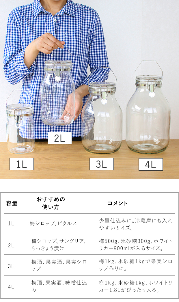 セラーメイト 取手付密封びん 2L 梅仕事 ガラス保存容器 梅酒 梅シロップ 果実酒 ピクルス 密閉瓶 保存瓶 星硝 日本製