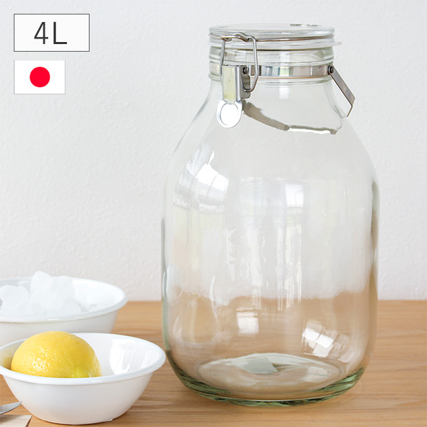 セラーメイト 取手付密封びん 4L 梅仕事 保存容器 保存瓶 果実酒 瓶 ガラス瓶 密封瓶 大容量 星硝 日本製製