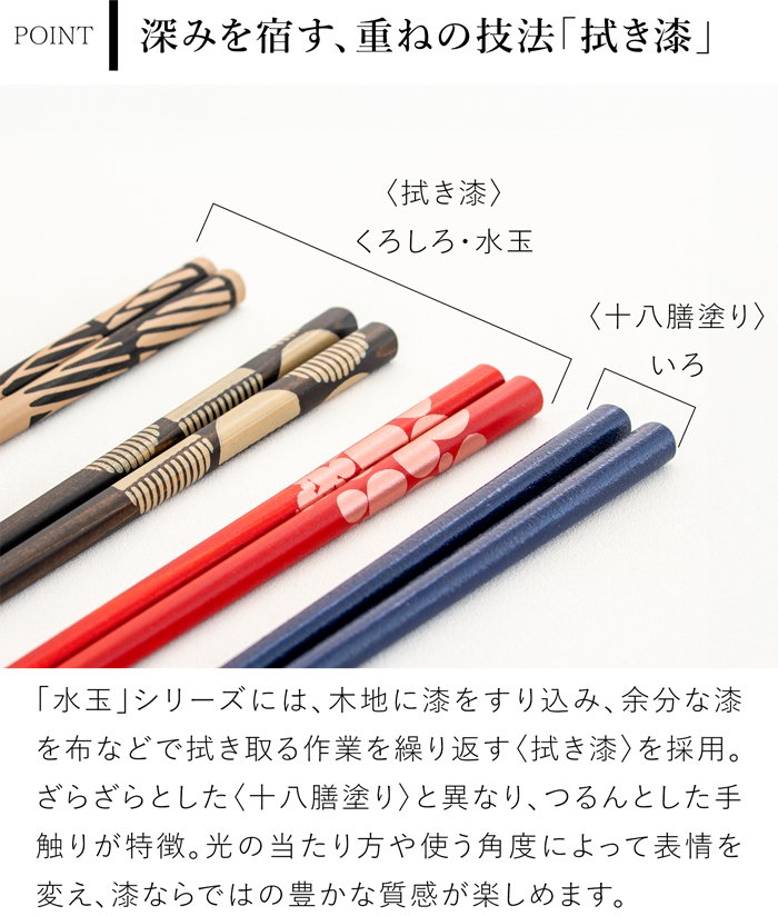 箸 おしゃれ 漆のお箸十八膳 水玉 23 cm 天然木 能登ヒバ 日本製 木製 うるし 漆 ギフト 橋本幸作漆器店