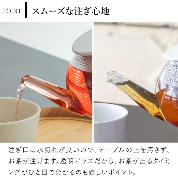 ティーポット 茶こし付き おしゃれ 1200ml 大容量 ガラス クリア 白磁 ステンレス茶こし 北欧風 茶器 急須 アフタヌーンティー ブラシ付き Bai Hao スミス＆シュー smith＆hsu