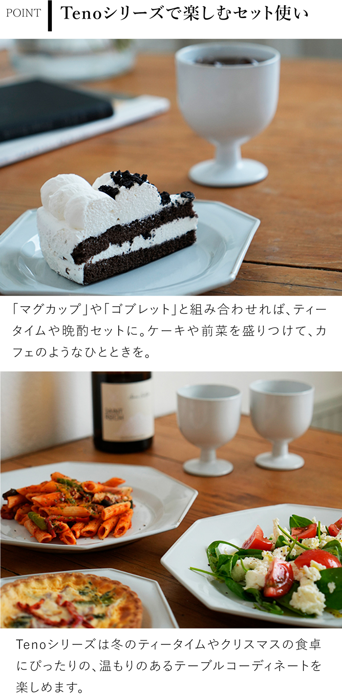 アクシス Teno オクトゴナルプレート M お皿 おしゃれ 食器 陶器 日本製 クラシック クリスマス テノ AXCIS