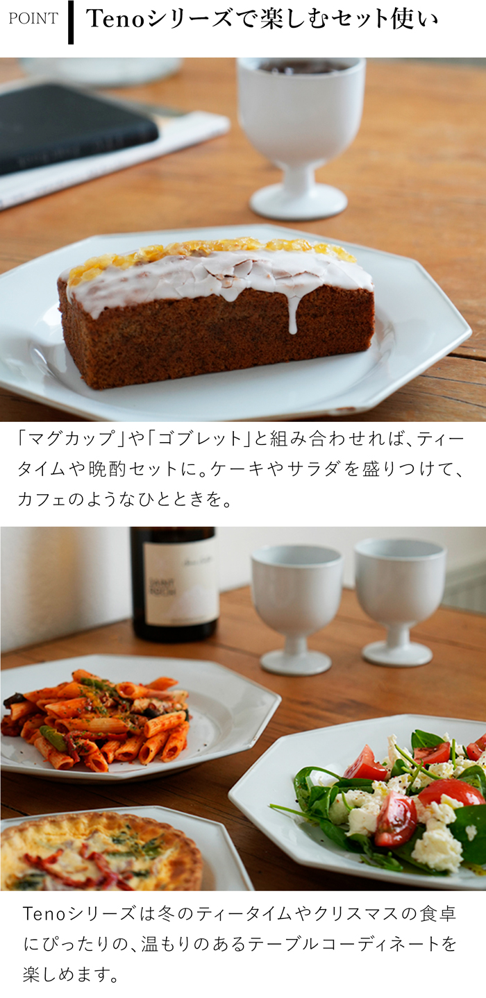 アクシス Teno オクトゴナルプレート L お皿 おしゃれ 食器 陶器 日本製 クラシック クリスマス テノ AXCIS