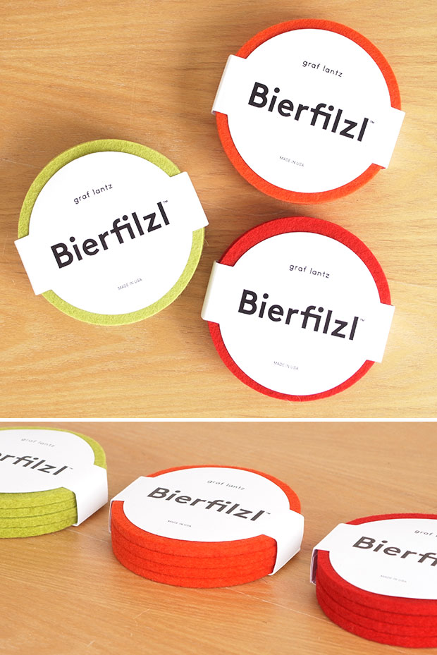 コースター 10cm 4枚セット Bierfilzl Square graf lantz グラフランツ