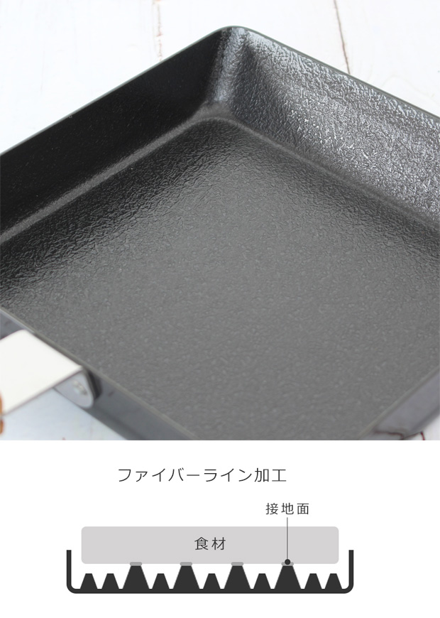 ambai 玉子焼 角大 鉄製 IH対応 大きい 玉子焼き器 卵焼き器 焦げ付きにくい ファイバーライン加工 アンバイ 小泉誠 日本製