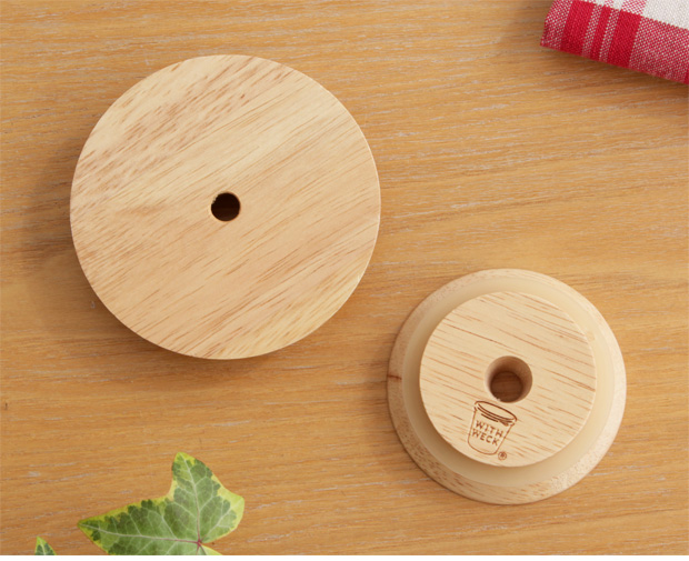 WECK フラット トップ 木のフタ S 蓋 穴付き FLAT TOP WOODEN LID w/HOLE ウェック 保存容器 保存瓶 WW-024S