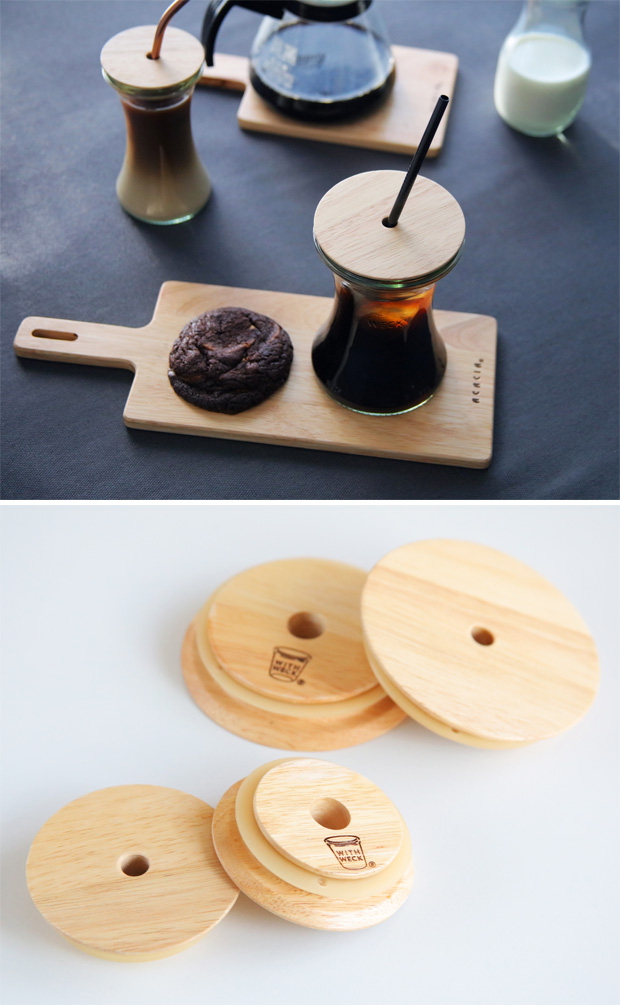 WECK フラット トップ 木のフタ S 蓋 穴付き FLAT TOP WOODEN LID w/HOLE ウェック 保存容器 保存瓶 WW-024S