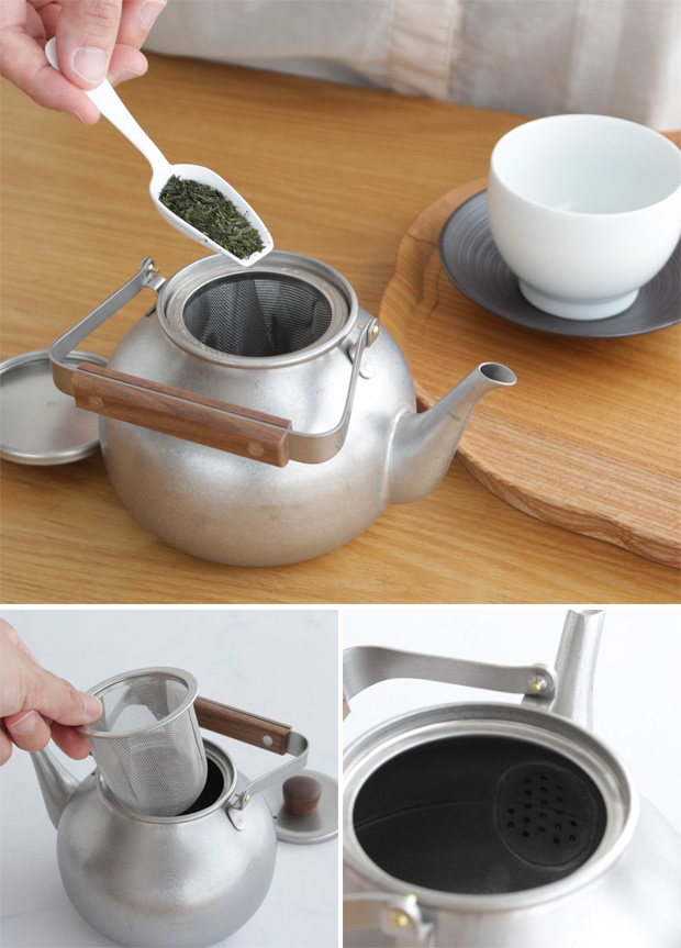 宮崎製作所 急須 大 茶こし Miyaco ミヤコ 茶き ざらめ急須 くろいろ急須 ステンレス 天然木 燕 日本製