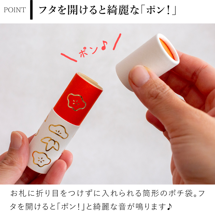 ポチポン POCHI-PON 3個セット おもしろ ポチ袋 お年玉袋 筒形 お正月 お祝い袋 松竹梅 招き猫 干支 てらおかなつみ 大成紙器製作所