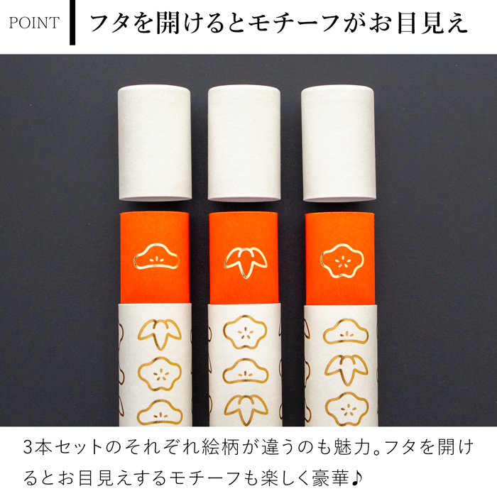 ポチポン POCHI-PON 3個セット おもしろ ポチ袋 お年玉袋 筒形 お正月 お祝い袋 松竹梅 招き猫 干支 てらおかなつみ 大成紙器製作所